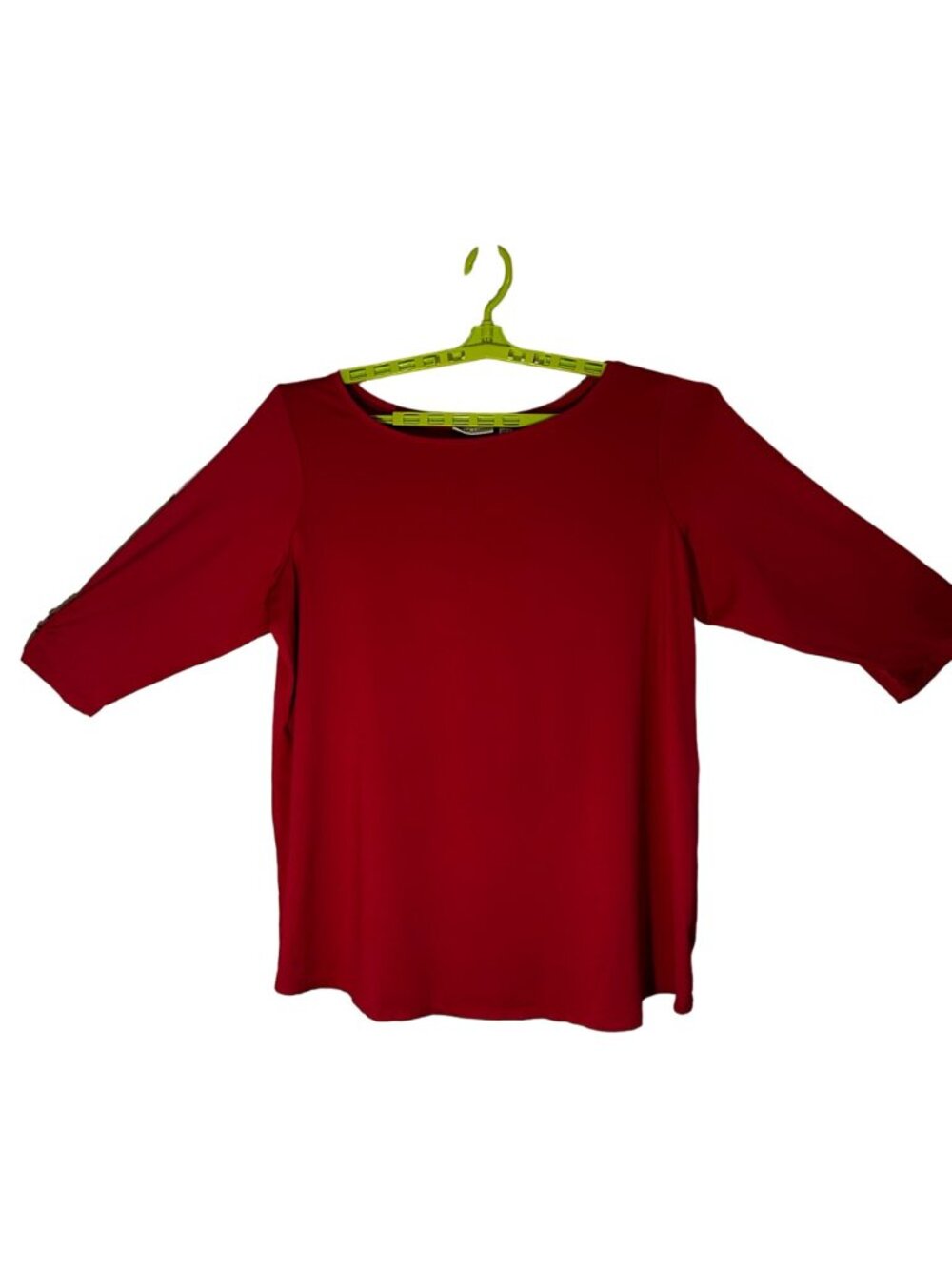 Susan Graver Women's Liquid Knit Hot Pink 3/4 Sleeve w/Button Detail 2X Travel - Picture 2 of 11